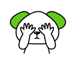 Dog of a green ear sticker #9331901