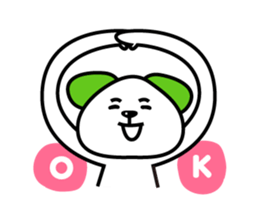 Dog of a green ear sticker #9331902