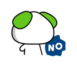 Dog of a green ear sticker #9331903