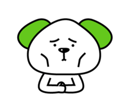 Dog of a green ear sticker #9331904