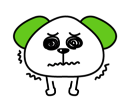 Dog of a green ear sticker #9331907