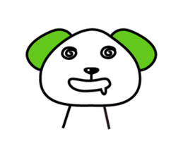 Dog of a green ear sticker #9331910