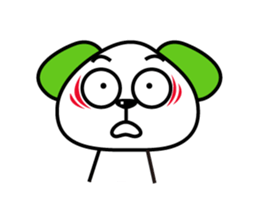 Dog of a green ear sticker #9331918