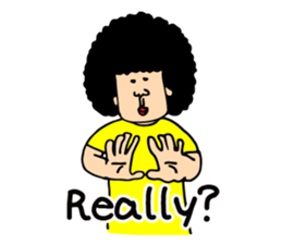 Sorry with a straight face of Afro(Eng) sticker #9334260