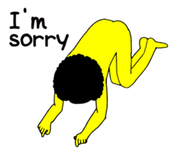 Sorry with a straight face of Afro(Eng) sticker #9334268