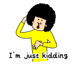 Sorry with a straight face of Afro(Eng) sticker #9334287