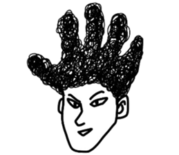 People of a strange hairstyle. sticker #9334688