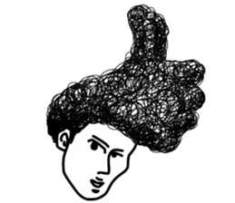 People of a strange hairstyle. sticker #9334689