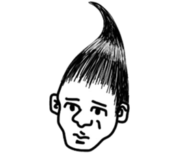 People of a strange hairstyle. sticker #9334690