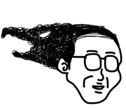 People of a strange hairstyle. sticker #9334691