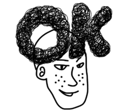 People of a strange hairstyle. sticker #9334692