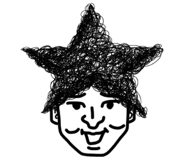 People of a strange hairstyle. sticker #9334694