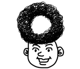 People of a strange hairstyle. sticker #9334696