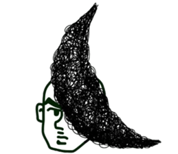 People of a strange hairstyle. sticker #9334698