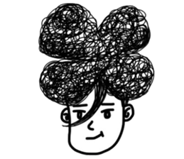 People of a strange hairstyle. sticker #9334699