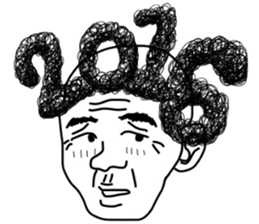 People of a strange hairstyle. sticker #9334700