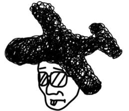 People of a strange hairstyle. sticker #9334701