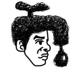 People of a strange hairstyle. sticker #9334702