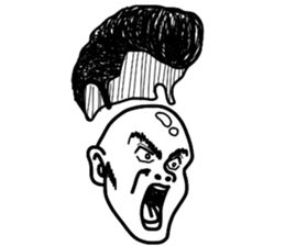 People of a strange hairstyle. sticker #9334704