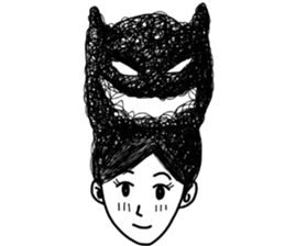 People of a strange hairstyle. sticker #9334705