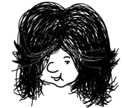 People of a strange hairstyle. sticker #9334706