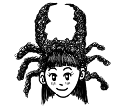 People of a strange hairstyle. sticker #9334708