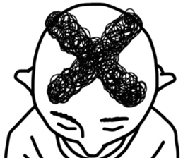 People of a strange hairstyle. sticker #9334710