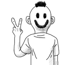 People of a strange hairstyle. sticker #9334711