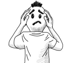 People of a strange hairstyle. sticker #9334712