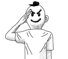 People of a strange hairstyle. sticker #9334713