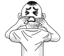 People of a strange hairstyle. sticker #9334715