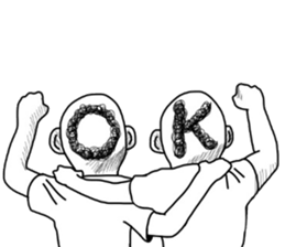 People of a strange hairstyle. sticker #9334716