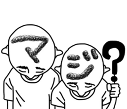 People of a strange hairstyle. sticker #9334719