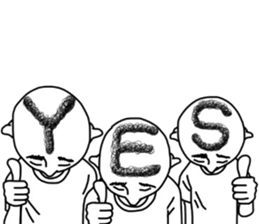 People of a strange hairstyle. sticker #9334720