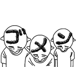 People of a strange hairstyle. sticker #9334721