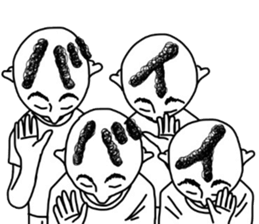 People of a strange hairstyle. sticker #9334725