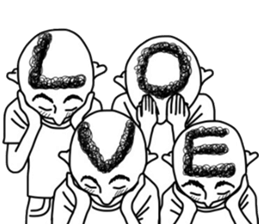 People of a strange hairstyle. sticker #9334726