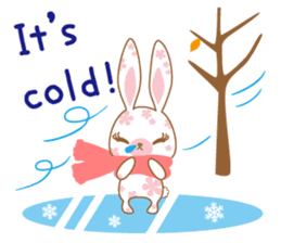 Flower Bunny Winter version (in English) sticker #9335291