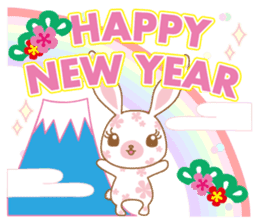 Flower Bunny Winter version (in English) sticker #9335309