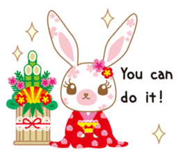 Flower Bunny Winter version (in English) sticker #9335310