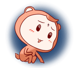 monkey "momo" English sticker #9336930