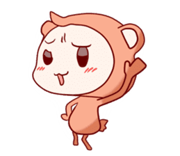 monkey "momo" English sticker #9336933
