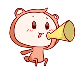 monkey "momo" English sticker #9336934