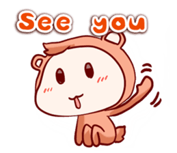 monkey "momo" English sticker #9336948