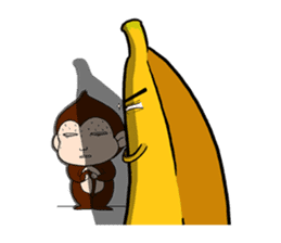 Monkey n' his Banana sticker #9338531