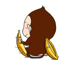 Monkey n' his Banana sticker #9338543