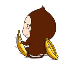 Monkey n' his Banana sticker #9338543