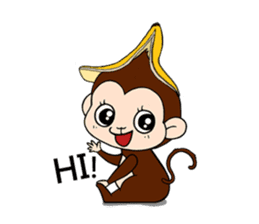 Monkey n' his Banana sticker #9338546
