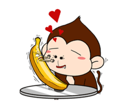 Monkey n' his Banana sticker #9338549