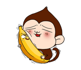 Monkey n' his Banana sticker #9338550
